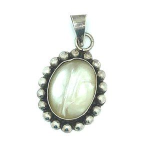 White Mother of Pearl Sterling Pendant 925